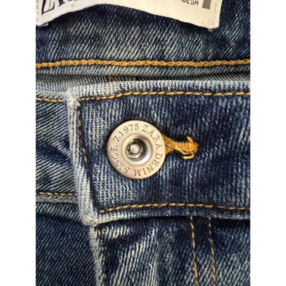 Zara Womens Straight-Leg Mid-Rise Blue Denim Jeans Size 8 - Picture 5 of 7